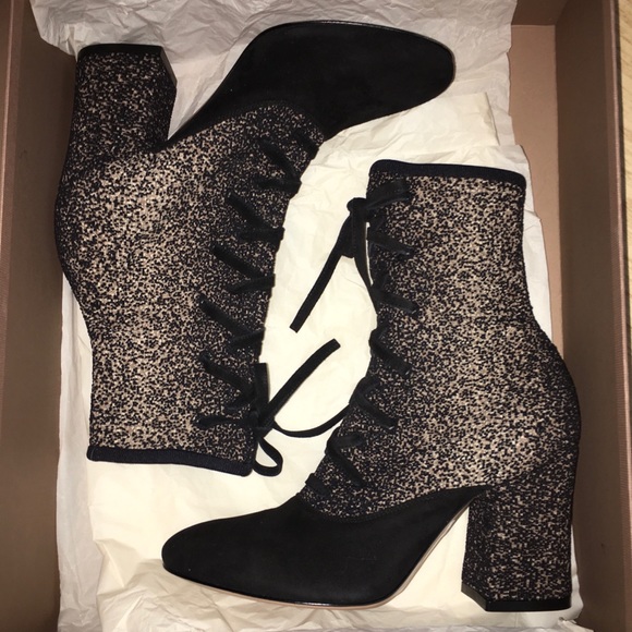 Gianvito Rossi Black Knit Lace Up Booties Size 6 - Picture 3 of 12